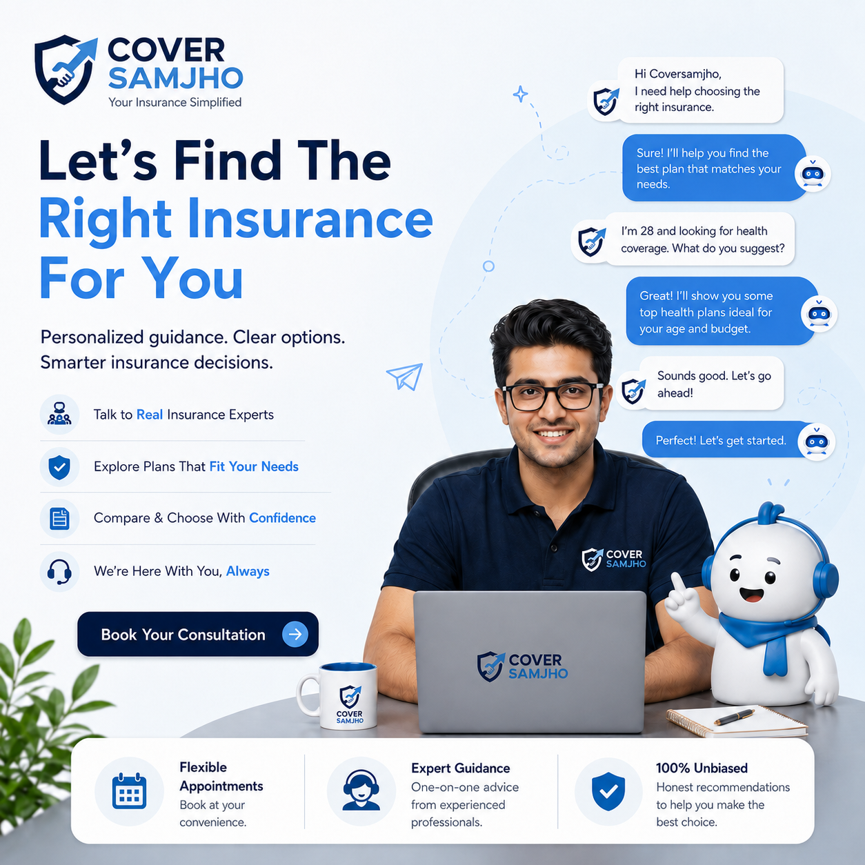 Book your insurance consultation with CoverSamjho